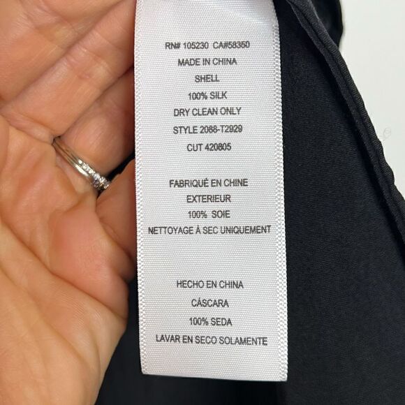 Joie Black Silk Beaded Neckline Long-sleeve Blouse - Picture 6 of 10